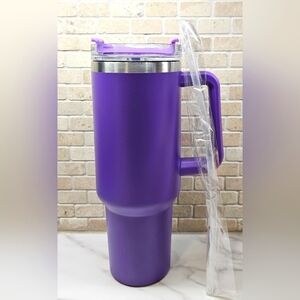 40 oz Stainless Steel Double Wall Metal Tumbler with Straw